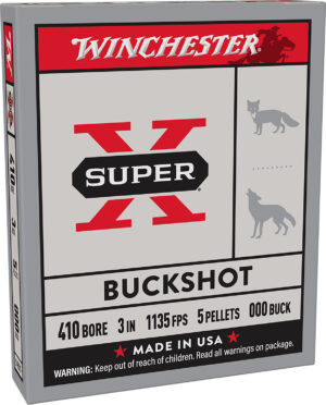 Winchester Ammo XB413 Super X  410Gauge 3" 5Pellets 000Buck Shot 5 Per Box/50 Case
