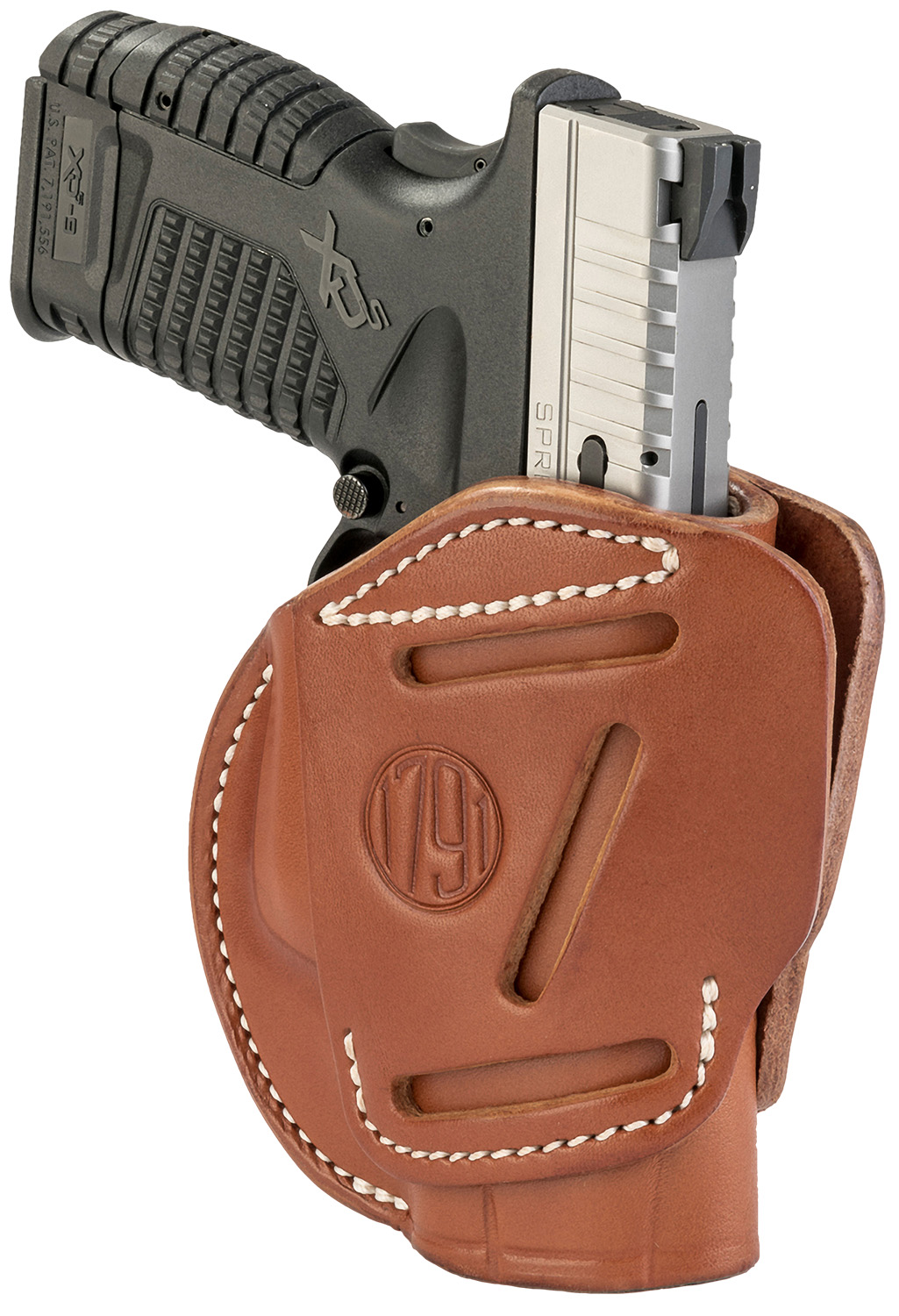 1791 Gunleather 3WH4CBRA 3-Way IWB/OWB Size 04 Classic Brown Leather Belt Loop Fits Walther PPS Fits Taurus G2C Fits Springfield XD/XDS Ambidextrous Hand