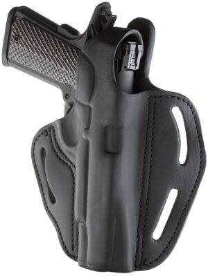 1791 Gunleather BHX1CLSBLR BHX  OWB Size 01 Stealth Black Leather Belt Slide Fits 4"-5" 1911 Right Hand