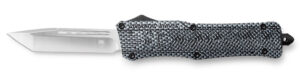 CobraTec Knives LCFCTK1LTNS CTK-1  Large 3.75" OTF Tanto Plain D2 Steel Blade/Carbon Fiber Aluminum Handle Features Glass Breaker Includes Pocket Clip