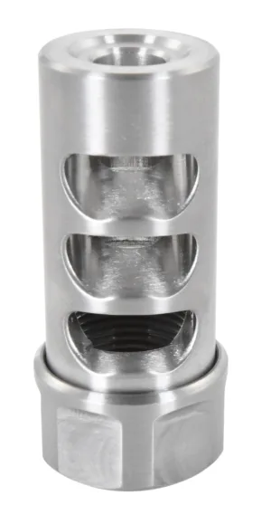 American Precision Arms G2M1230S Gen 2 Micro Bastard Self Timing Brake Stainless Steel with 1/2"-28 tpi Threads, 1.86" OAL & .750" Diameter for 30 Cal AR-Platform & Hunting Rifles
