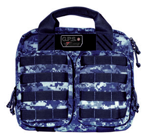 GPS Bags T1413PCG Double +2 Tactical Gray Digital 1000D Nylon Teflon Coating with Visual ID Storage System, Lockable YKK Zippers, MOLLE Webbing & Ammo Storage Pockets Holds UP To 4 Handguns