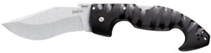 Cold Steel CS21ST Spartan  4.50" Folding Plain Stone Washed Japanese AUS-10A SS Blade/Black Griv-Ex w/Steel Liners Handle Includes Pocket Clip