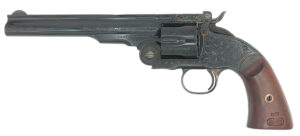 Taylors & Company 550652 Top Break Schofield 44-40 Win Caliber with 7" Barrel, 6rd Capacity Cylinder, Overall Blued Engraved Finish Steel & Walnut Grip