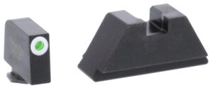 AmeriGlo GL411 Optic Compatible Sight Set for Glock  XL Tall Green Tritium White Outline Front Sight-Green Tritium Black Rear Sight