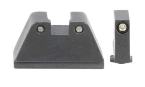 AmeriGlo GL814 Optic Compatible Sight Set for Glock  2XL Tall Green Tritium Black Outline Front Sight-Green Tritium Black Outline Rear Sight