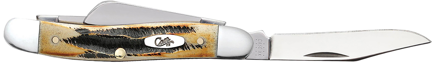 Case 03578 Stockman  Medium 2.57"/1.88"/1.71" Folding Clip/Sheepsfoot/Spey Plain Mirror Polished Tru-Sharp SS Blade/Brown Jigged 6.5 BoneStag Handle