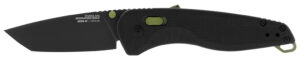 S.O.G SOG11410941 Aegis AT 3.13" Folding Drop Point Plain Black TiNi Cryo D2 Steel Blade/Black w/Moss Accents GRN Handle