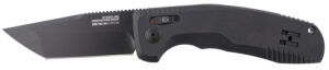 S.O.G SOG15380357 SOG-TAC Auto 3.43" Folding Tanto Plain Black TiNi Cryo D2 Steel Blade Black Micro-Textured Anodized Aluminum Handle Includes Pocket Clip