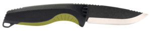 S.O.G SOG17410441 Aegis FX 3.70" Fixed Drop Point Plain Stonewashed 4116 Krupp SS Blade Black w/Moss Green Accents GRN Handle, Includes Sheath