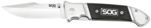 S.O.G SOG-FF38-CP Fielder  3.30" Folding Clip Point Plain Satin 7Cr17MoV SS Blade Black G10 Handle Includes Belt Clip