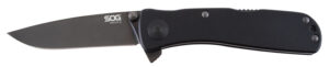 S.O.G SOGTWI12CP Twitch II 2.65" Folding Plain Black Hardcased TiCN AUS-8A SS Blade Black Anodized Aluminum Handle Includes Pocket Clip