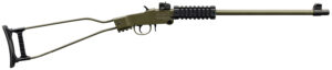 Chiappa Firearms 500266 Little Badger  Full Size 22 LR 1 Shot, 16.50" OD Green Cerakote Steel Threaded Barrel, OD Green Cerakote Quad Picatinny Receiver, OD Green Cerakote Underfolding Wire Frame Stoc