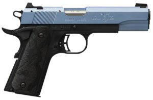 Browning 051897490 1911 Black Label Full Size Frame 22 LR 10+1, 4.25" Matte Stainless Steel Barrel, Polar Blue Cerakote Serrated Slide, Matte Black Polymer Frame w/Beavertail, Black Laminate Wood Grip