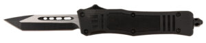 Steel River Knives MT616BT Spartan  Mini 2.75" OTF Tanto Plain Black/Silver 440C SS Blade/ 4.25" Black Aluminum Zinc Alloy Handle