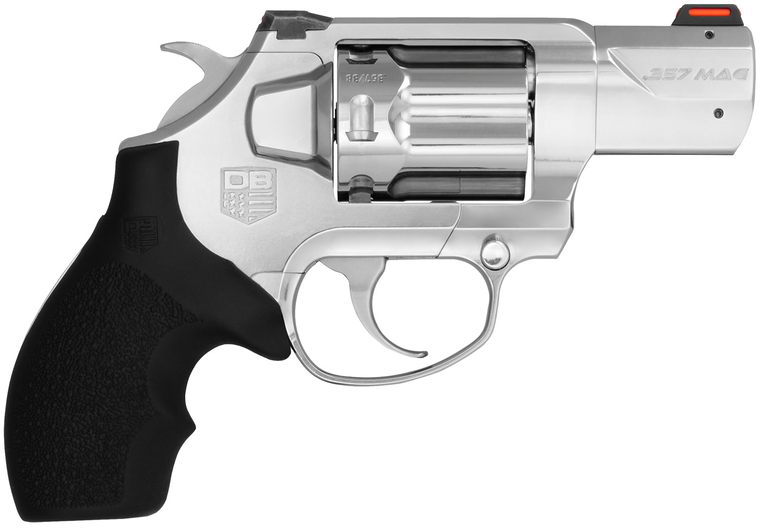 Diamondback DB0700S701 SDR 357 Mag 6rd 2" Polished Stainless Steel Target Crown Barrel, Polished Stainless Steel Cylinder, Stainless Steel Frame, Black Rubber Grip