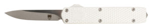 CobraTec Knives MNSILMGEN2DNS Mini Mamba Gen II 2.25" OTF Plain Stonewashed D2 Steel Blade, 3.38" Silver Textured Anodized Aluminum Handle, Features Glass Breaker, Includes Pocket Clip