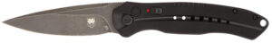 CobraTec Knives BLKDIABLOAUTO Diablo  3.50" Folding Black Stonewashed D2 Steel Blade, 4.75" Black Textured G10 Scales Handle