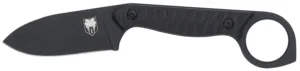 CobraTec Knives CTWLTBLK Wolfteeth  EDC 2.75" Folding Drop Point Plain Black 14C28N Steel Blade, 4.25" Black Textured G10 Scales Handle