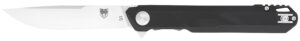 CobraTec Knives CTMONBLK Monarch  3.50" Folding Plain Satin D2 Steel Blade, 4.75" Black G10 Handle