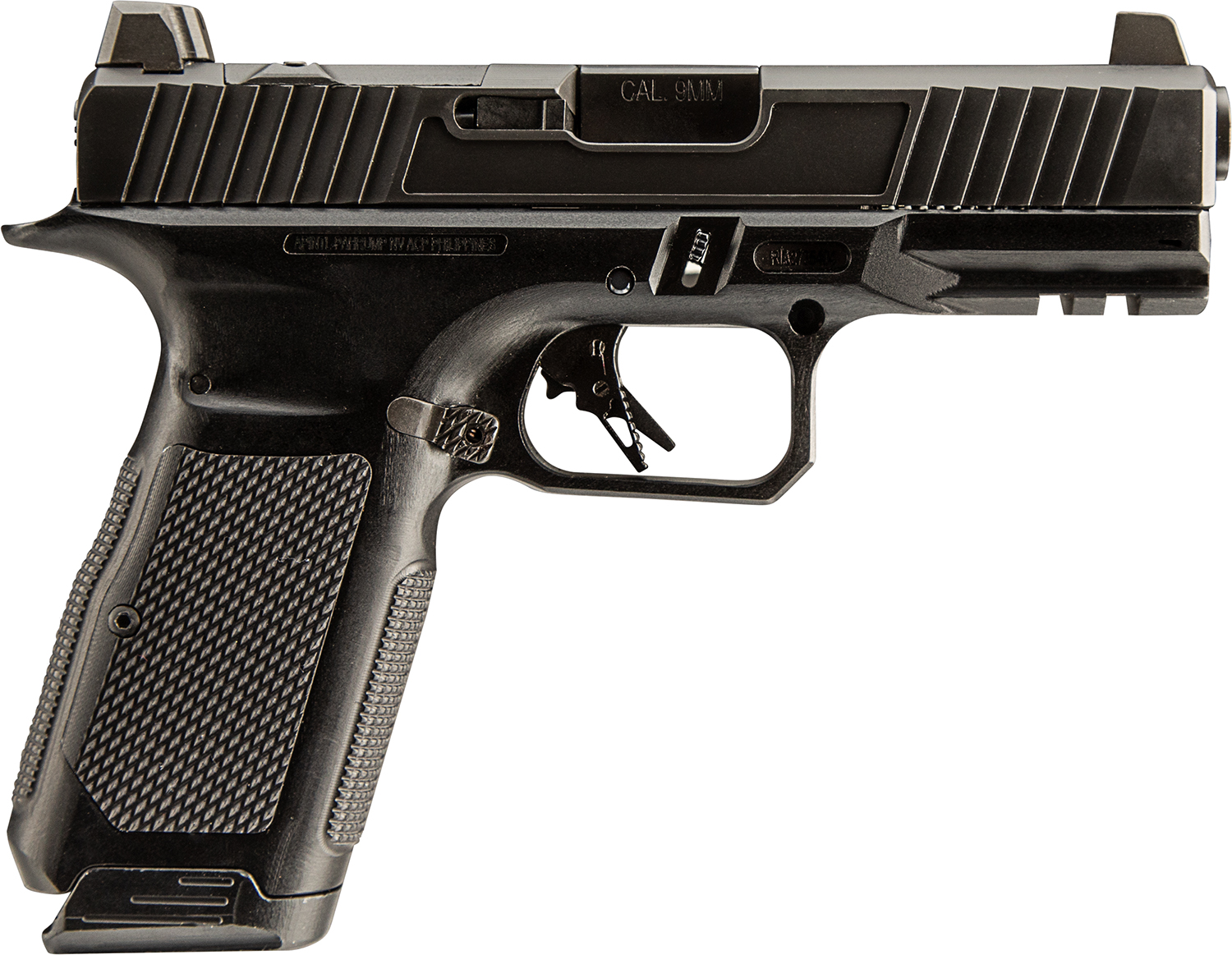 Rock Island 566119mm Luger 17+1 4.49" Black Barrel,  Black PVD Coating Slide, Black Anodized Frame, Black Aluminum Grip