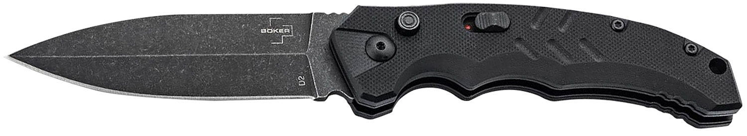 Boker 01BO796 Intention II  3.35" Folding Dagger Plain D2 Steel Blade Black G10 Handle