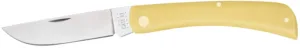 Case 00038 Sod Buster  Folding Skinner Plain Tumble Polish Carbon Steel Blade/Smooth Yellow Synthetic Handle