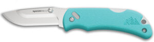 Outdoor Edge RMS222C RazorMini  2.20" Folding Plain 420J2 SS Blade Aqua ABS Polymer Handle