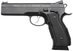 Cz Custom Shop 96336 A01-LD  9mm Luger 19+1 5" Match Grade Bull Barrel, Black Optic Cut/Serrated Steel Slide, Black Polycoat Steel Frame w/Beavertail, Black G10 Grip, Long Dustcover