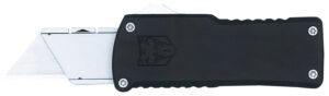 CobraTec Knives CTOTFUTBLK Utility  OTF Plain Aluminum Blade, 3.38" Black Aluminum Handle