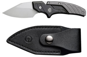 Civivi Knives C21036-3 Typhoeus  2.27" Adjustable Fixed Stonewashed Plain 14C28N Steel Blade, 3.98" Black/Gray Textured Aluminum Handle