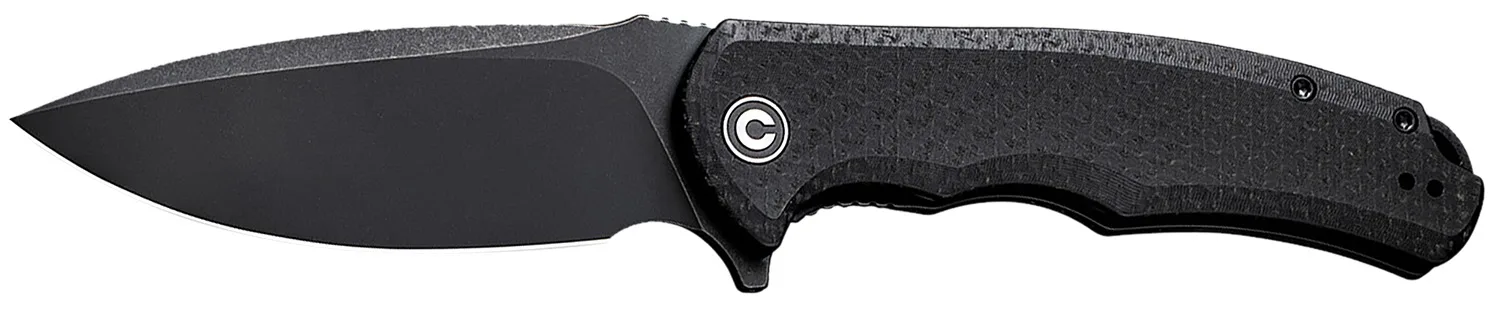 Civivi Knives C803G Praxis 3.75" Folding Plain Black Stonewashed 9Cr18MoV SS Blade, Black Textured Micarta Handle