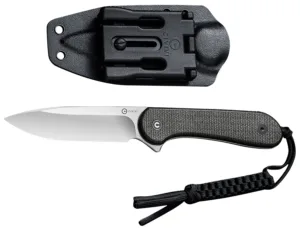Civivi Knives C2105B Elementum  3.98" Fixed Plain Satin D2 Steel Blade, 4.50" Dark Green Micarta Handle