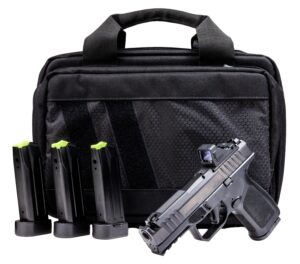 Rost Martin RM1CBLKOSP10CA(COMP)-P RM1C Comp Bundle *CA Compliant Compact Frame 9mm Luger 10+1 4" Compensated Barrel, Black Nitron Steel Integrated Compensator/Serrated w/Optic Slide, Black Polymer Fr