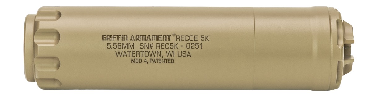 Griffin Armament GAREC5KFDE-W Recce 5K 5.56mm 1.50" Flat Dark Earth Stainless Steel 1/2"x28