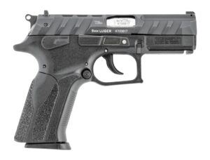 Grand Power 8588005808651 P1 Mk23 9mm Luger 15+1 3.66" 9mm Luger 12+1 3.66" Stainless Rotating Barrel, Black Optic Ready/Serrated Slide, Black Frame w/Accessory Rail, Interchangeable Backstrap, Ambide