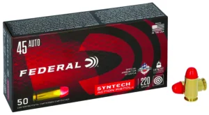 Federal AE45SJAP1 American Eagle Syntech Action Pistol  45ACP 220gr Total Syntech Jacket Flat Nose 50 Per Box/10 Case