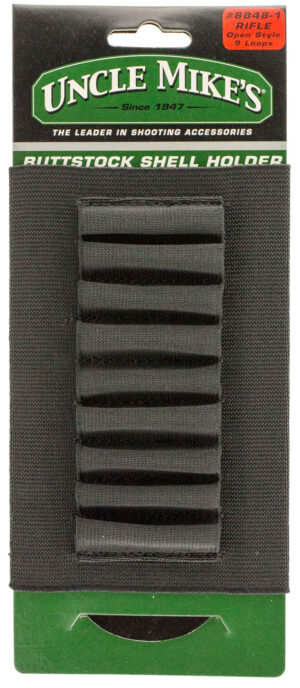 Uncle Mike's 88481 Buttstock Shell Holder  Black Nylon 9rd Rifle