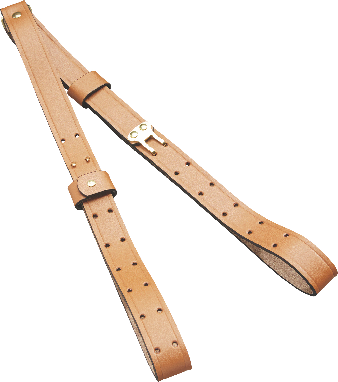 Butler Creek 26112 Military Carry Strap Brown Leather 44" OAL Two-Piece Rifle