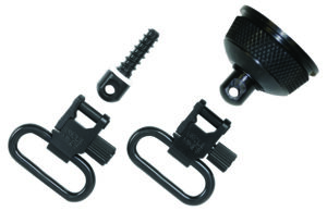 Uncle Mike's 18002 Mag Cap Swivel Set made of Steel with Blued Finish, 1" Loop Size & Quick Detach Style for 12 Gauge Remington 870 Express with Wood Stock Includes Two Super Swivels