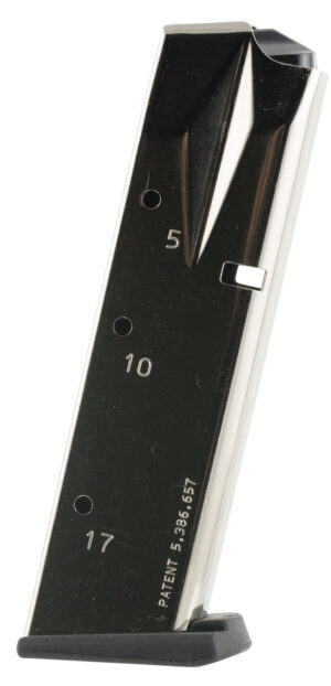 Mec-Gar MGSW5917N S&W  Nickel 17rd 9mm Luger for S&W 5900 Series/910/915/659