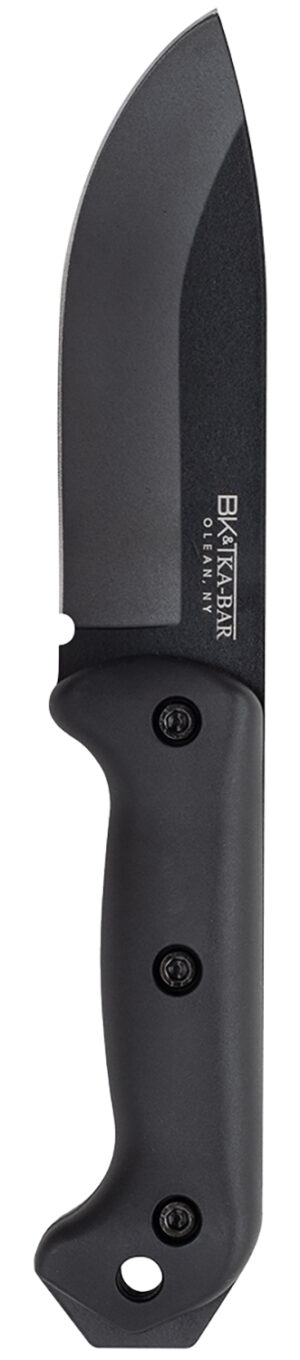 Ka-Bar BK2 Becker Campanion 5.25" Fixed Clip Point Drop Point Plain Black 1095 Cro-Van Blade, Black Ultramid Handle, Includes Sheath