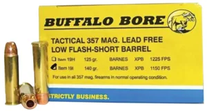 Buffalo Bore Ammunition 19I20 Buffalo-Barnes Strictly Business 357Mag 140gr Barnes VOR-TX XPB Lead Free 20 Per Box/12 Case