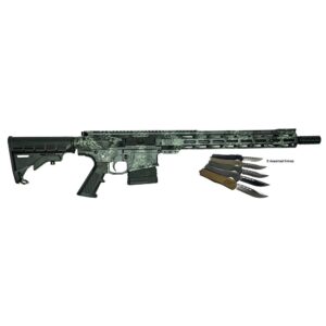 Great Lakes AR-10 Rifle .308 Win 20rd Magazine 16" Barrel Lichen Grey with 5 OTF 3-1/2" Blade Knives