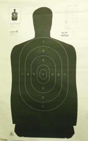 Speedwell Official NRA Police Qualification Silhouette Police Silhouette - Black - 50 yd. 24" X 45" 100/Pack