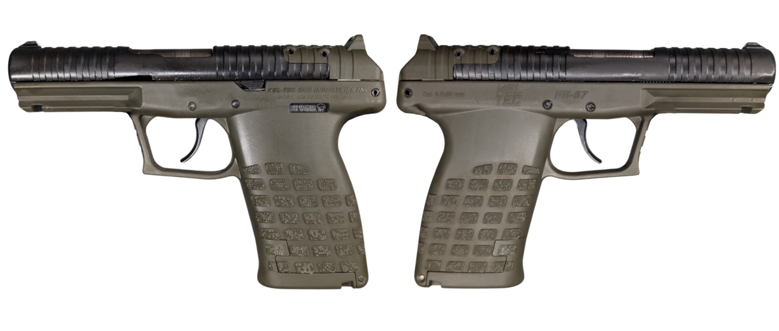 KELTEC PR57 5.7X28 PISTOL 4.64"BBL OPTIC READY, OD GRN, 20+1, 2-STRIPPER CLIPS