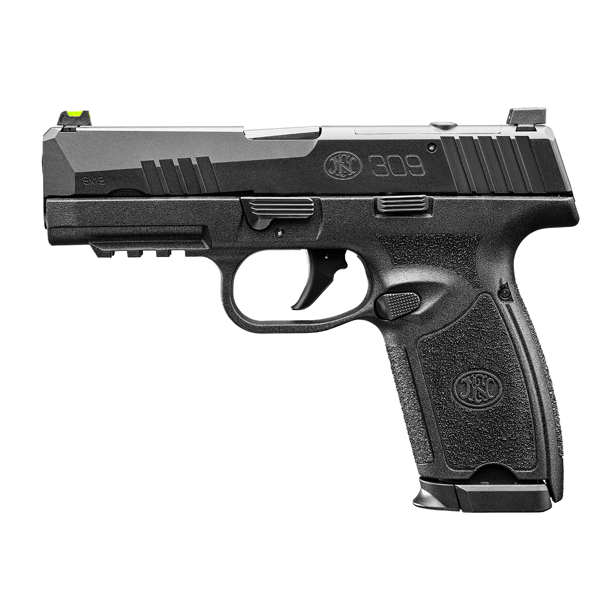 FN 309 MRD 9MM PISTOL 3.8" NMS BLACK RAIL, 1-16RD, 1-20RD MAGAZINE