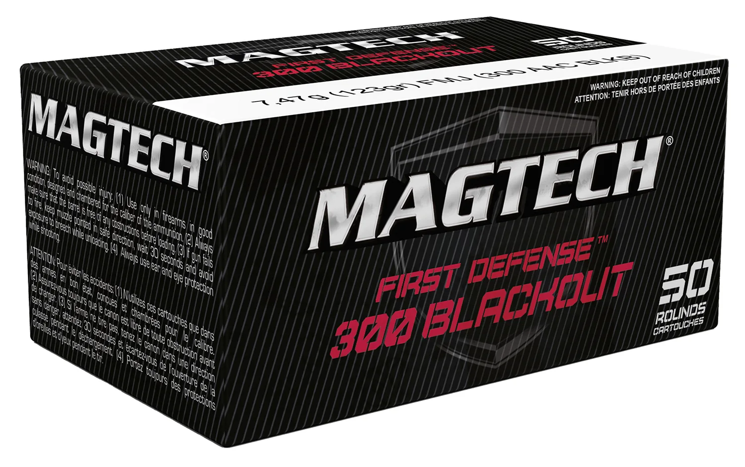 Magtech 300BLKB Tactical/Training  300Blackout 123gr Full Metal Jacket 50 Per Box/20 Case