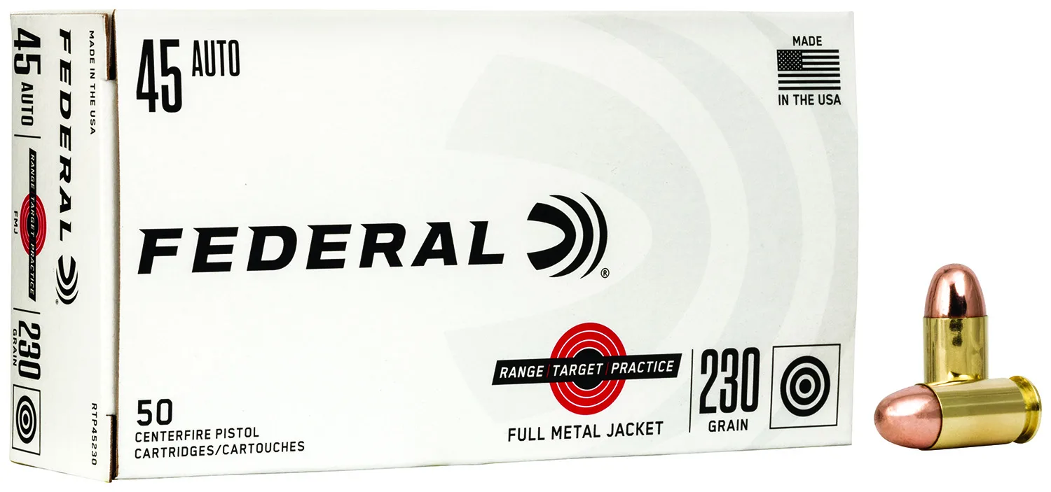 Federal RTP45230 Range & Target  45ACP 230gr Full Metal Jacket 50 Per Box/20 Case