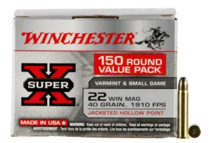 Winchester Ammo X22MH150 Super X Value Pack 22WMR 40gr Jacketed Hollow Point 150 Per Box/10 Case